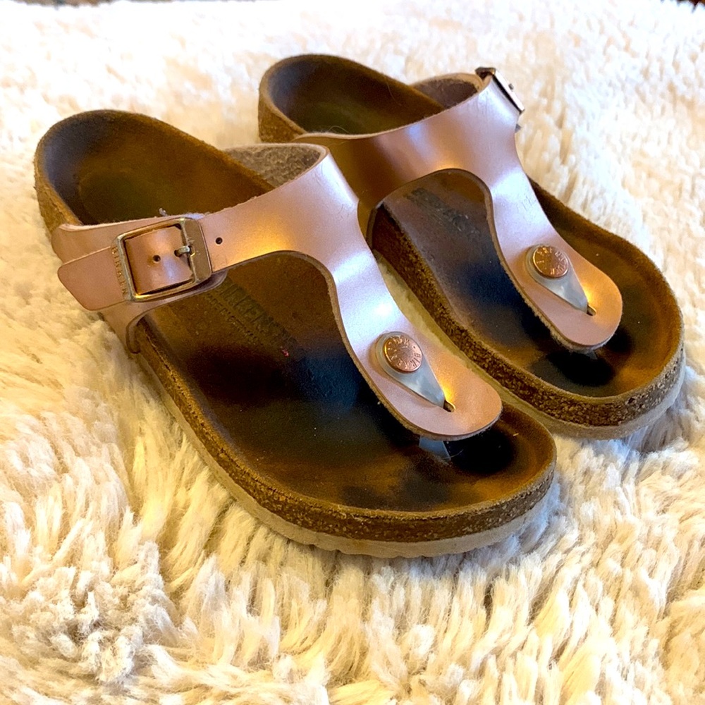Rose Gold Gizeh Birkenstocks size 13